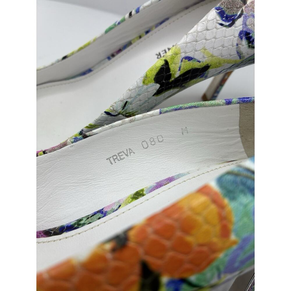 Donald J Pliner 8M Floral Snake Print Leather Pumps Pointed Toe Made In Spain - Picture 5 of 7